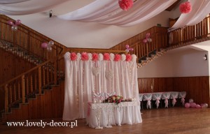 Dekoracje sal weselnych ,dekoracja sali w Odrzechowej